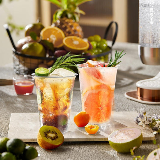 100 Piezas Vasos Transparentes Elegantes 12 Onzas (355ml) Trasparente