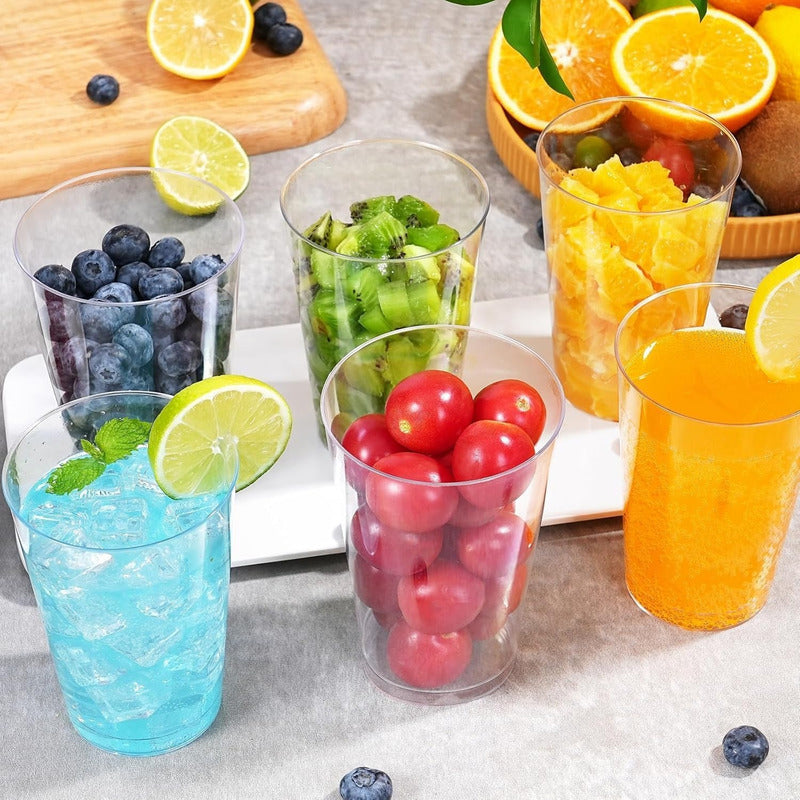100 Piezas Vasos Transparentes Elegantes 12 Onzas (355ml) Trasparente