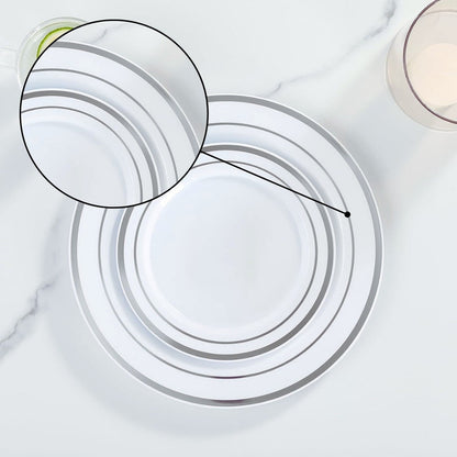 50 Platos De Plástico Desechables Elegante. Para 25 Personas