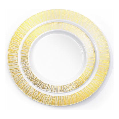 Platos De Plástico Reutilizables Y Elegantes 50 Pzas Alviria Dorado Venecia