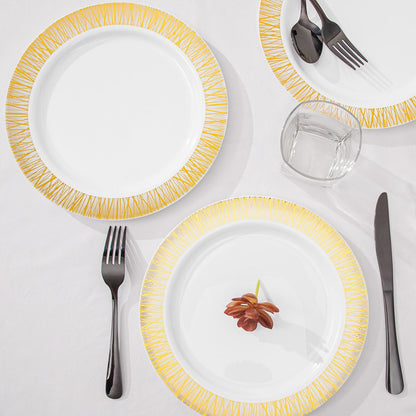 Platos Para Fiesta Reutilizables 50 Pzas De 26 Cm Alviria Dorado Venecia