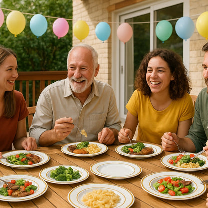 50 Platos De Plástico Desechables Elegante. Para 25 Personas