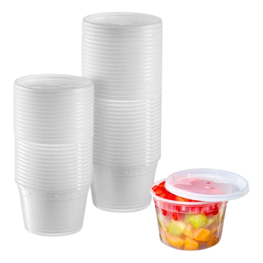 Alviria 50 Envases Para Alimentos Reutilizable 12oz Con Tapa Transparente