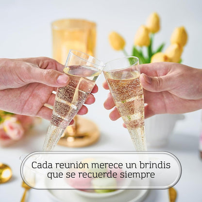 Juego 50 Pzs Copas De Champagne De Plástico 4.5 Oz (133ml) Transparente