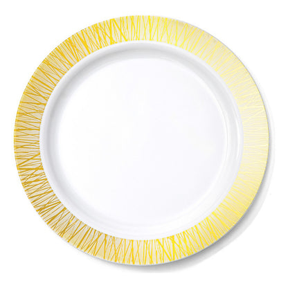 Platos Para Fiesta Reutilizables 50 Pzas De 26 Cm Alviria Dorado Venecia