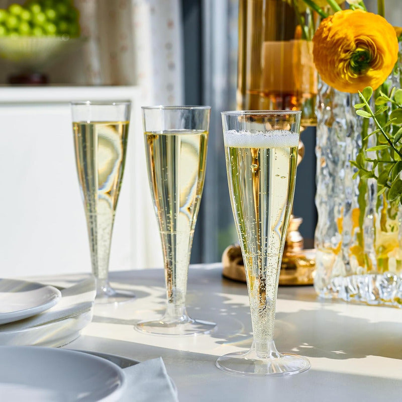 Juego 50 Pzs Copas De Champagne De Plástico 4.5 Oz (133ml) Transparente