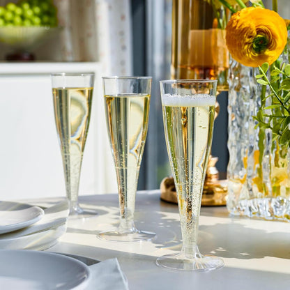 Juego 50 Pzs Copas De Champagne De Plástico 4.5 Oz (133ml) Transparente