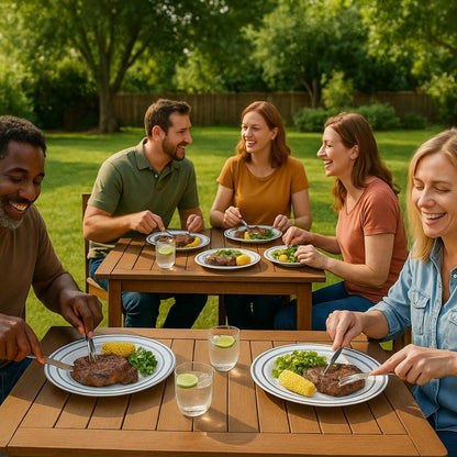 50 Platos De Plástico Desechables Elegante. Para 25 Personas
