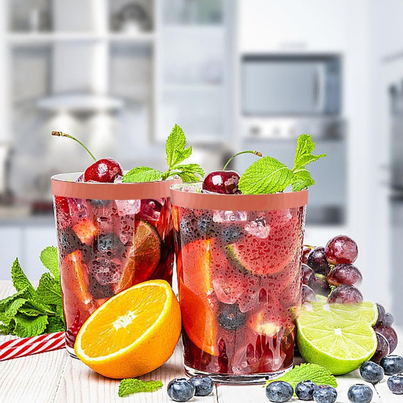 100 Vasos Reutilizables De Plástico 12oz Para Fiesta Orila Rosa