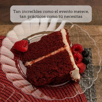 Platos De Plástico Para Postres 50 Pzs (15cm) Transparentes Transparentes