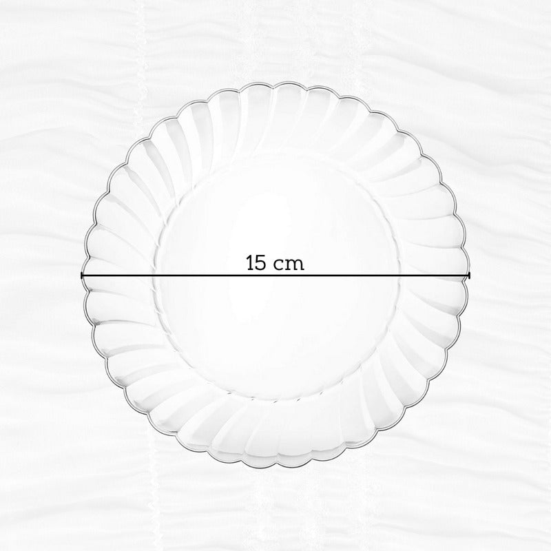 Platos De Plástico Para Postres 50 Pzs (15cm) Transparentes Transparentes