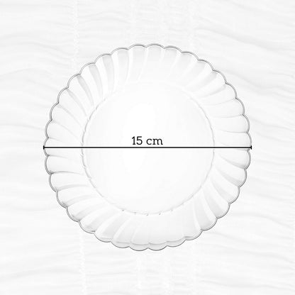 Platos De Plástico Para Postres 50 Pzs (15cm) Transparentes Transparentes