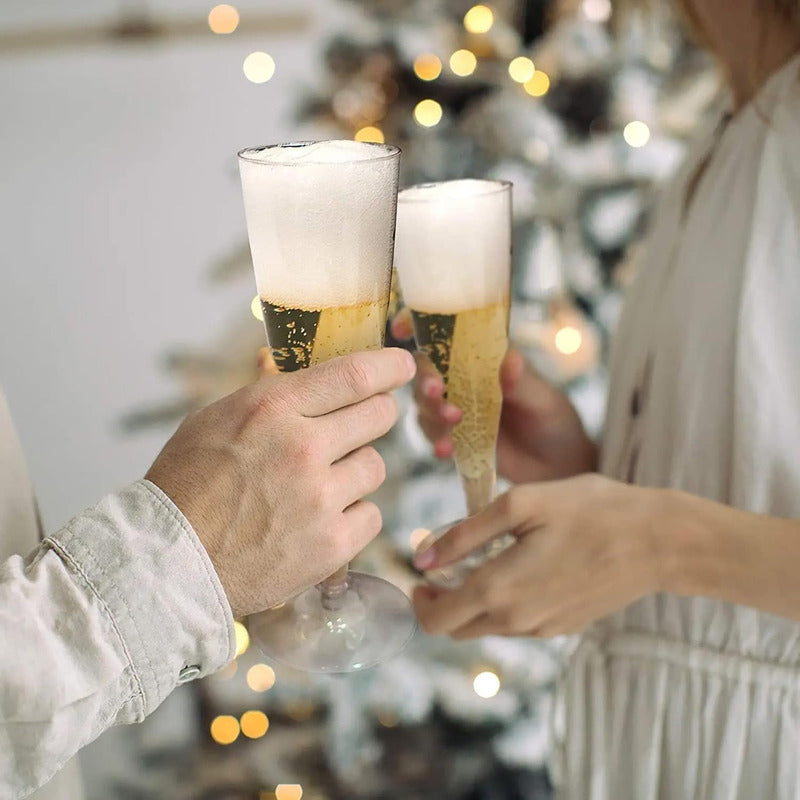 Juego 50 Pzs Copas De Champagne De Plástico 4.5 Oz (133ml) Transparente