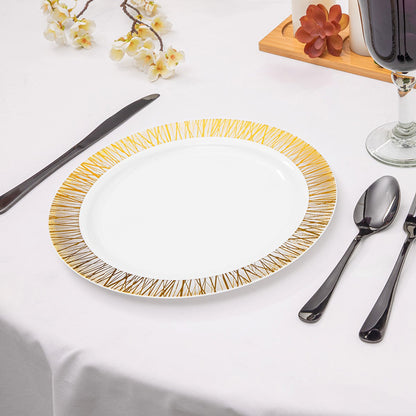 Platos Para Fiesta Reutilizables 50 Pzas De 26 Cm Alviria Dorado Venecia