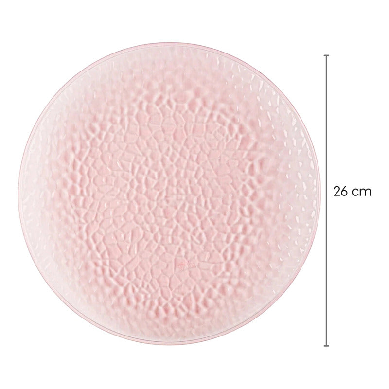 Juego De Platos Reutilizables Premium Para Fiesta 50 Pzas Rosa Creta