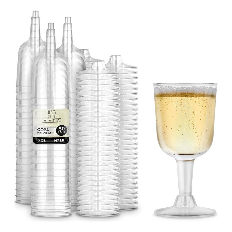 Juego Copas De Vino 50 Piezas Transparentes 5 Oz (148ml) Transparente