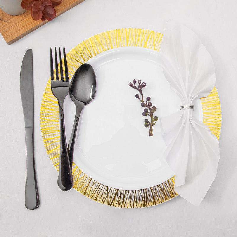 Platos Para Fiesta Reutilizables 50 Pzas De 26 Cm Alviria Dorado Venecia