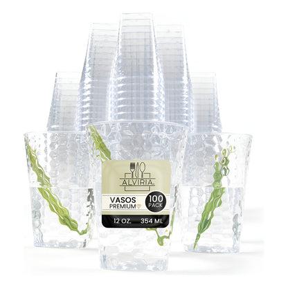 Juego De 100 Vasos De Plástico Creta 12 Oz Transparente