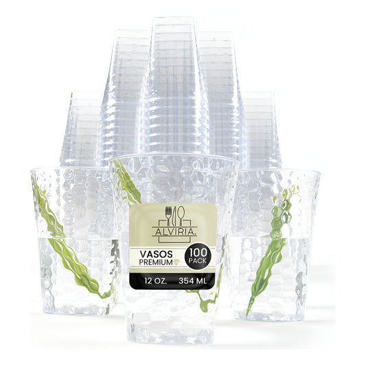 Juego De 100 Vasos De Plástico Creta 12 Oz Transparente