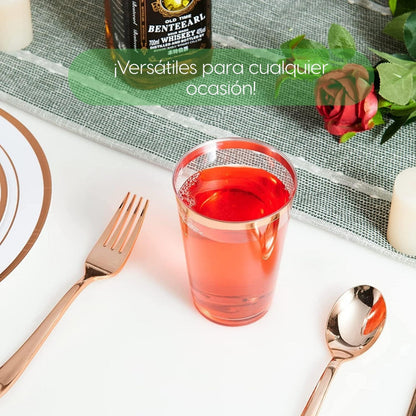 100 Vasos Reutilizables De Plástico 12oz Para Fiesta Orila Rosa