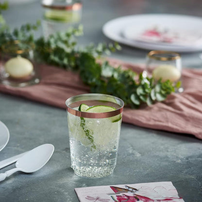 100 Vasos Reutilizables De Plástico 12oz Para Fiesta Orila Rosa