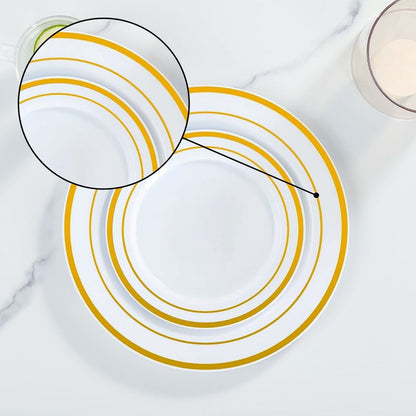 50 Platos De Plástico Desechables Elegante. Para 25 Personas