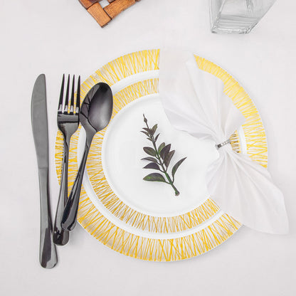 Platos De Plástico Reutilizables Y Elegantes 50 Pzas Alviria Dorado Venecia