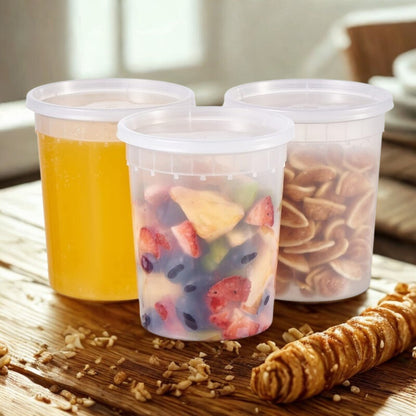 Alviria 25 Envases Reutilizables De Alimentos 32oz Con Tapa Transparente