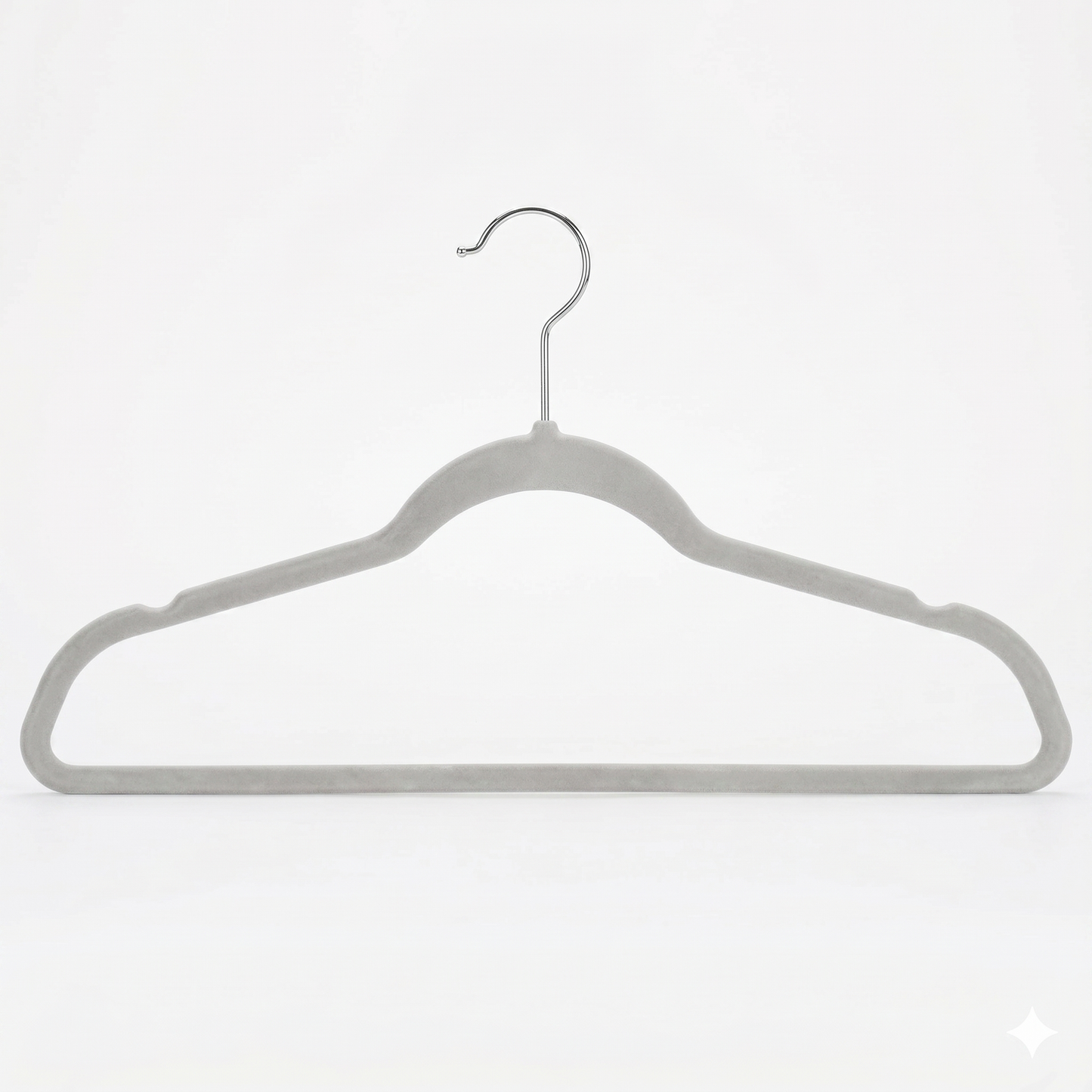 Ganchos de Terciopelo Gris · Set 50 piezas · Antideslizantes