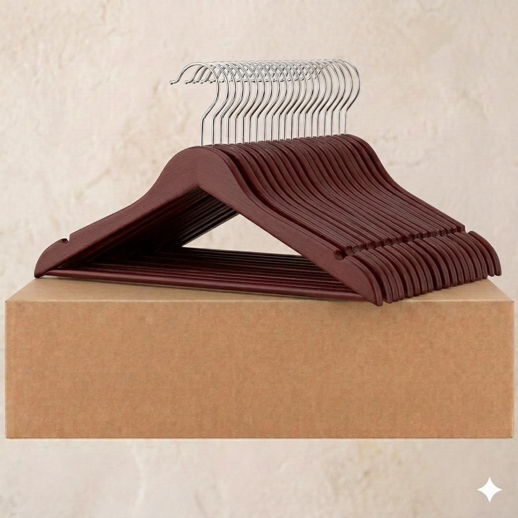 Ganchos de Madera Caoba · Set 20 piezas