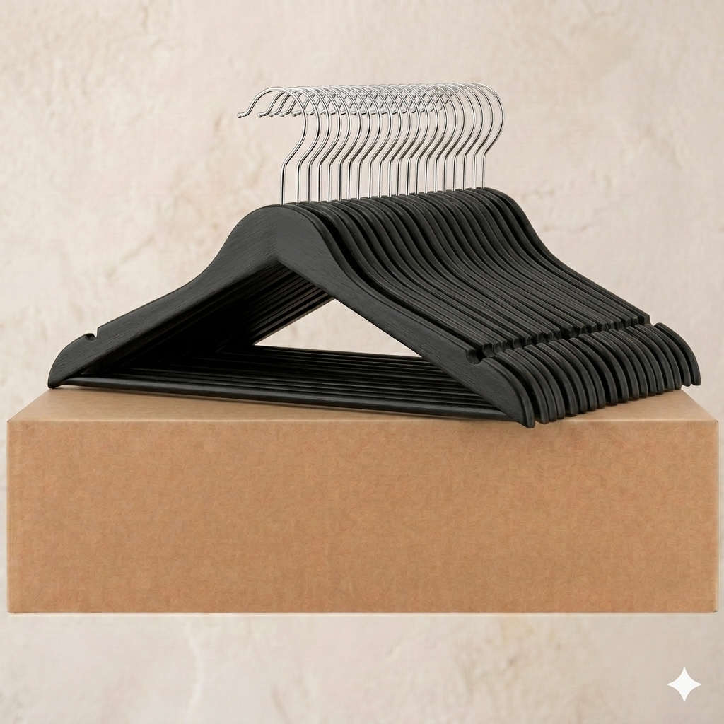 Ganchos de Madera Negro · Set 20 piezas