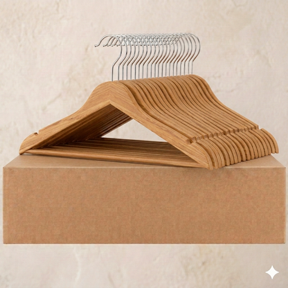Ganchos de Madera Natural · Set 20 piezas