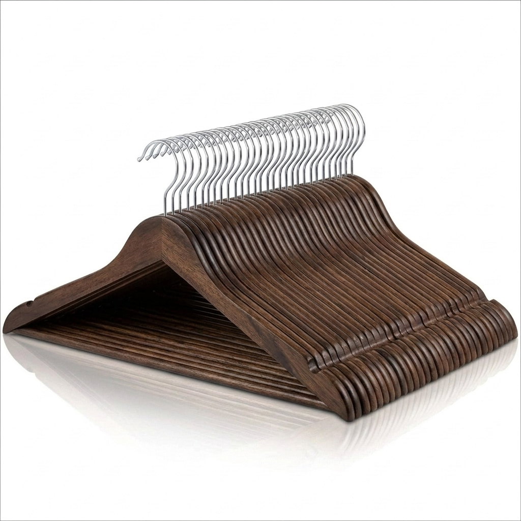Ganchos de Madera Nogal · Set 20 piezas