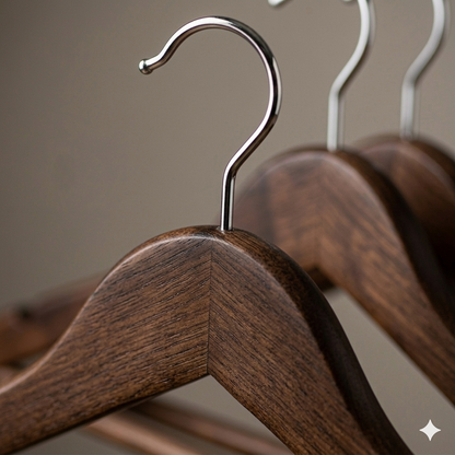 Ganchos de Madera Nogal · Set 20 piezas