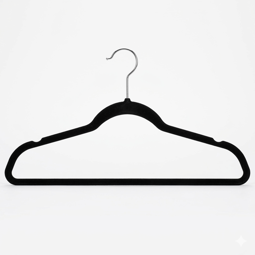 Ganchos de Terciopelo Negro · Set 50 piezas · Antideslizantes