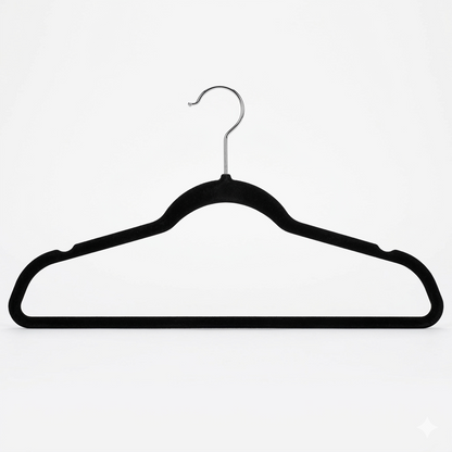 Ganchos de Terciopelo Negro · Set 50 piezas · Antideslizantes