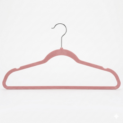 Ganchos de Terciopelo Rosa · Set 50 piezas · Antideslizantes