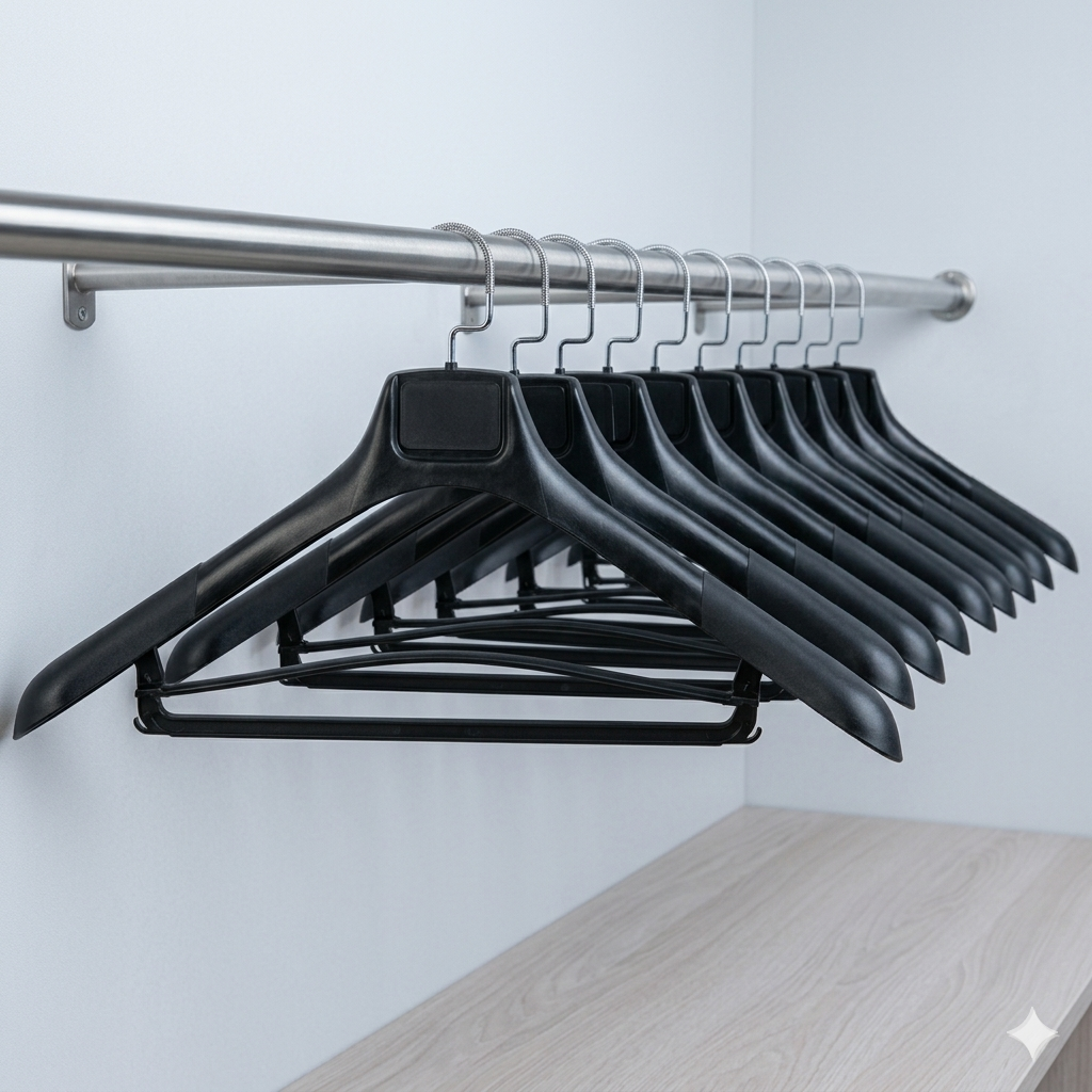 Ganchos de Plástico para Traje · Set 10 piezas